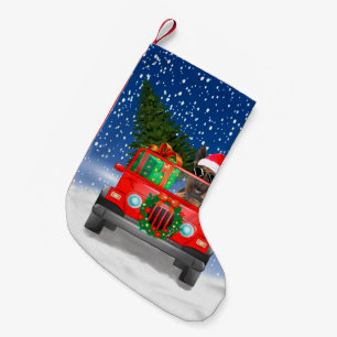 German Shepherd dog with Christmas gifts Small Christmas Stocking