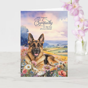German Shepherd Dog with Wildflowers Pet Sympathy Card