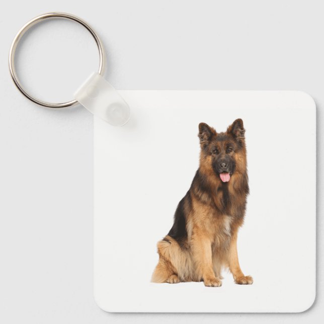 German Shepherd dog, wrap straight  design,  Keychain (Front)