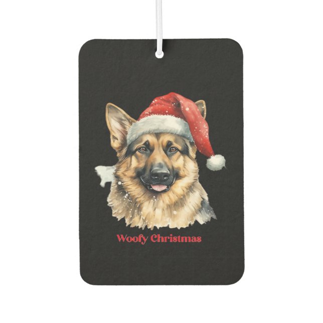 German Shepherd Dog Xmas Christmas Gift Ideas Woof Air Freshener (Front)
