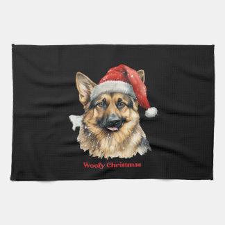 German Shepherd Dog Xmas Christmas Gift Ideas Woof Kitchen Towel