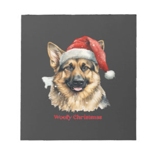 German Shepherd Dog Xmas Christmas Gift Ideas Woof Notepad
