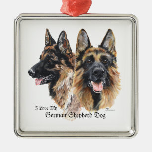 German Shepherd Dogs Metal Ornament