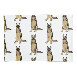 German Shepherd Dogs Pattern Fun Pet Art Pillowcase