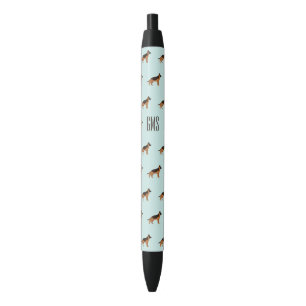 German Shepherd Dogs Pattern Monogrammed Black Ink Pen