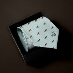 German Shepherd Dogs Pattern Monogrammed Tie