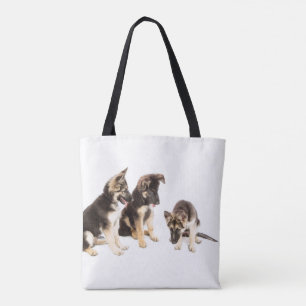 German Shepherd Dogs Sitting Tote Bag