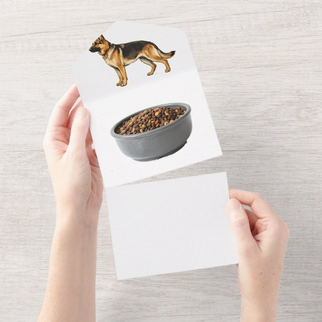 German Shepherd Double-Sided  All In One Invitation (Tearaway)