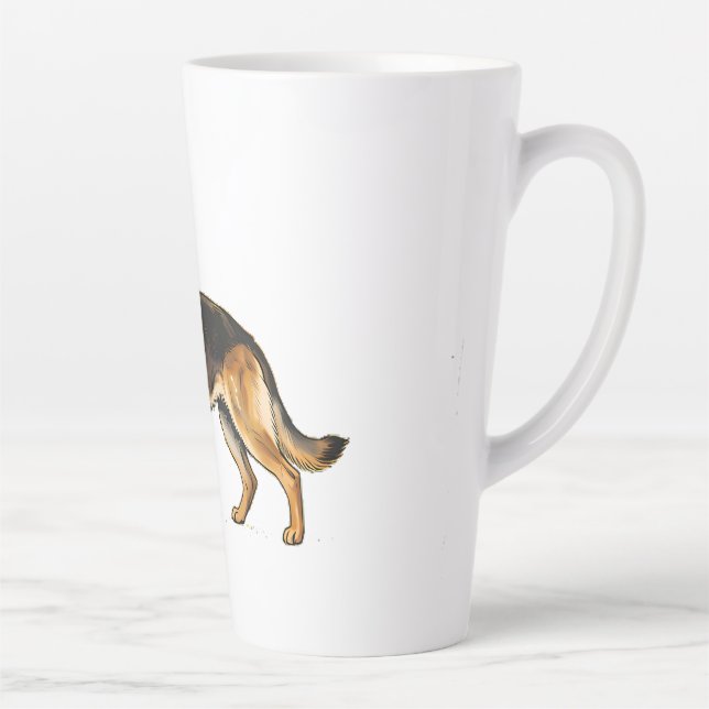 German Shepherd Double-Sided Throw Pillow Latte Mug (Right)