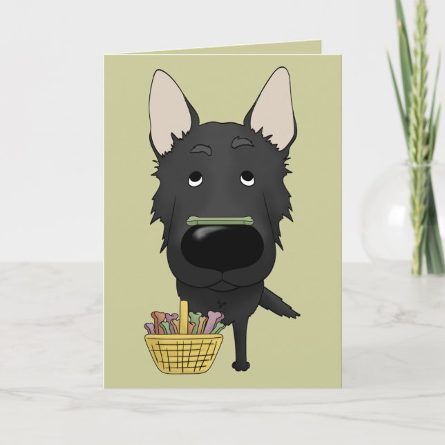German Shepherd - Easter Bone Hunt, Anyone? Holiday Card (Front)
