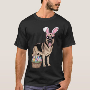 German Shepherd Easter Egg Hunting Bunny Ears Dog  T-Shirt
