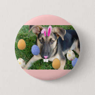 German Shepherd Easter Puppy 2 Inch Round Button
