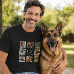 German Shepherd Father dad photo collage black T-Shirt