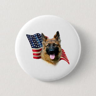 German Shepherd Flag 2 Inch Round Button