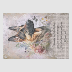 German Shepherd Floral Dog Quote Tissue Paper