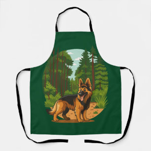 German Shepherd Forest Adventure Dog  Apron