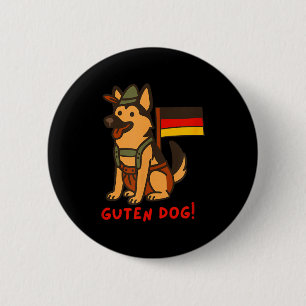 German Shepherd Funny Beer Festival Guten Dog  2 Inch Round Button