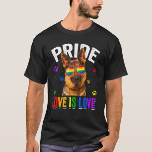 German Shepherd Gay Pride Lgbt Rainbow Flag Dog T T-Shirt