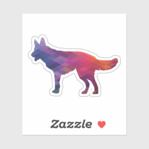 German Shepherd Geometric Pattern Silhouette Purp