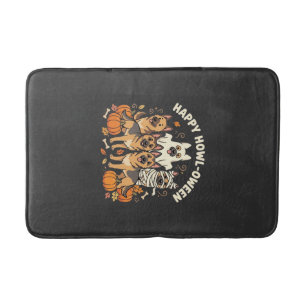 German Shepherd Ghost Halloween Howl-Oween Design_ Bath Mat