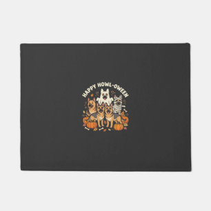 German Shepherd Ghost Halloween Howl-Oween Design_ Doormat