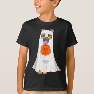 German Shepherd Ghost Pumpkin Halloween Fall Dog T-Shirt