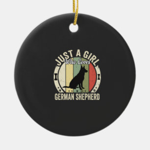 German Shepherd Girl Dog Lover Design (2)_1 Ceramic Ornament