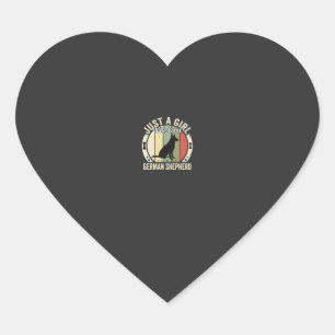 German Shepherd Girl Dog Lover Design (2)_1 Heart Sticker