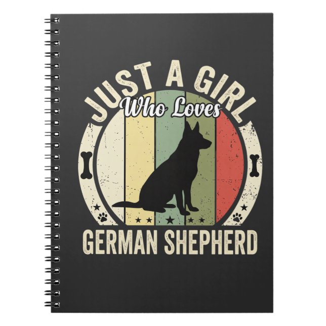 German Shepherd Girl Dog Lover Design (2)_1 Notebook (Front)