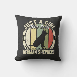 German Shepherd Girl Dog Lover Design (2)_1 Throw Pillow