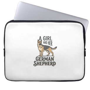 German Shepherd Girl Shirt Vintage Dog Lover Desig Laptop Sleeve