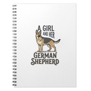 German Shepherd Girl Shirt Vintage Dog Lover Desig Notebook
