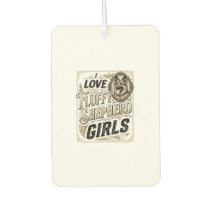 German Shepherd Girl Shirt Vintage Engraving Dog L Air Freshener