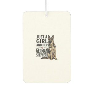 German Shepherd Girl Vintage Engraving Dog Lover D Air Freshener