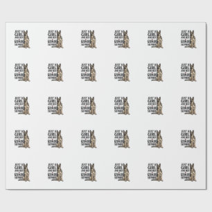 German Shepherd Girl Vintage Engraving Dog Lover D Wrapping Paper