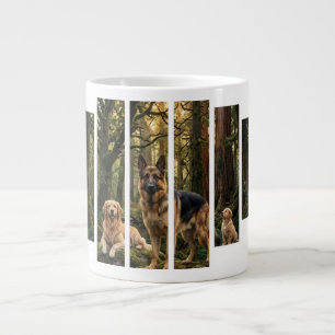 German Shepherd & Golden Retriever Nature Wall Art Large Coffee Mug