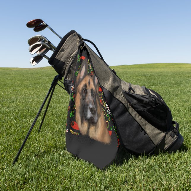 GERMAN SHEPHERD        GOLF TOWEL (Green)
