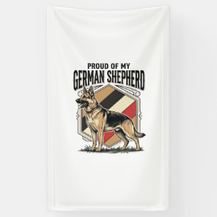 German Shepherd Graphic Vintage Engraving Dog Love Banner