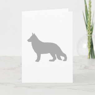 German Shepherd Grey Silhouette Card