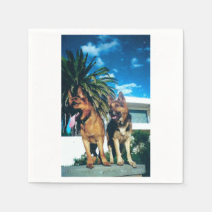 german shepherd group napkin