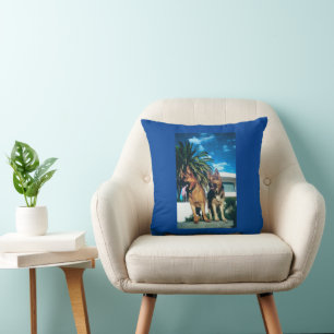 german shepherd group throw pillow