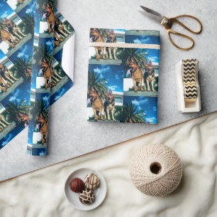 german shepherd group wrapping paper