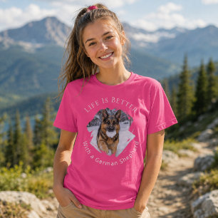 German Shepherd GSD Photo Life Is Better Kid T-Shirt