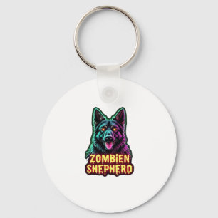 German Shepherd GSD Shep Zombie Dog Halloween Esse Keychain
