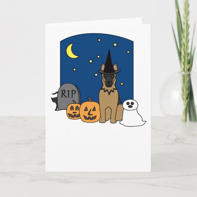 German Shepherd Halloween Card (Front)