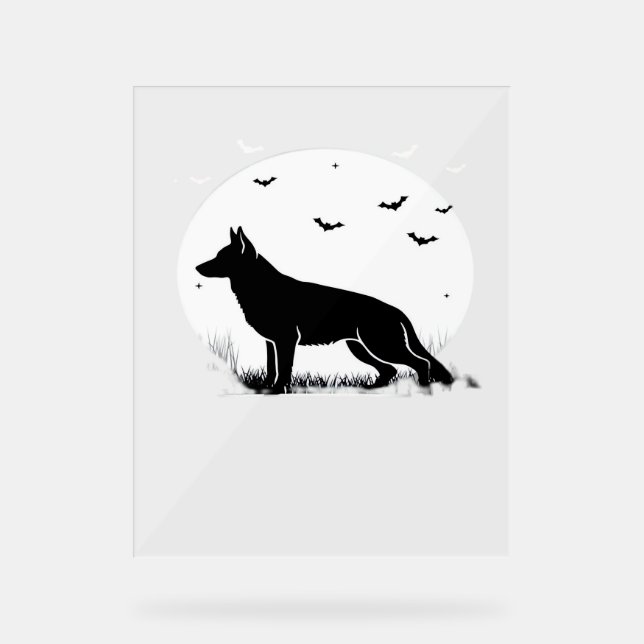 German Shepherd Halloween Costume  My German Sheph Acrylic Sign (Front)