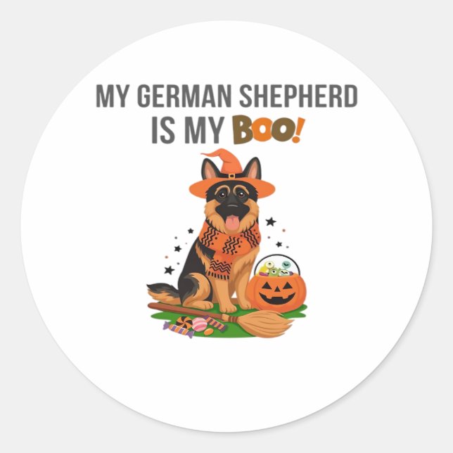 German Shepherd Halloween Costume  My German Sheph Classic Round Sticker (Front)