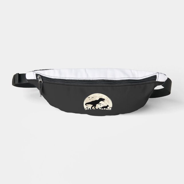 German Shepherd Halloween Dinosaur Moon Silhouette Fanny Pack (Front)