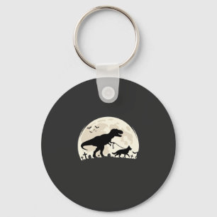 German Shepherd Halloween Dinosaur Moon Silhouette Keychain