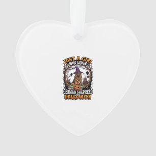 German Shepherd Halloween Dog Witch Hat Pumpkin_1 Ornament